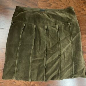 Plenty Size 4 Dark Olive Green Mini Skirt Suede Like Fabric Y2k Hipster Western